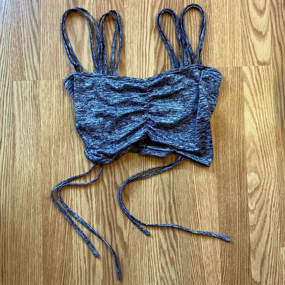 SHEIN strappy gray crop top